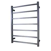 Radiant STR01 Square Bar Heated Towel Rail - 600 x 800mm- Gun Metal Grey - Stainless Steel - Bottom Right/Top Left Wiring