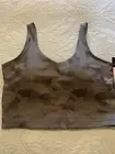 Yogalicious NEW Lux Foil Cropped Tank Top Built in Bra | Medium Shiny Camo