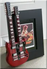 JIMMY PAGE Led Zeppelin Miniature Guitar Frame SG Double neck
