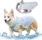 Dog Cooling Vest Swimming Vest Dog Cold for Large, Medium Dogs Cooling Jacket with D Ring and Adjustable Straps Coat with Reflective Stripes L Sweater Coat