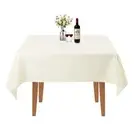 Square Tablecloth 52 x 52 Inch Ivory Table Cloth for Square or Round Tables i...