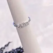 New Authentic PANDORA 925 Silver Sparkle Three-Stone Stackable Ring 196242CZ