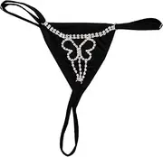 [Generic] Bikini Rhinestone Waist Chain Thong Panties Summer Beach Crystal Body Chain Rhinestone Thong Panties Festival Rave G String Waist Jewelry for Womem