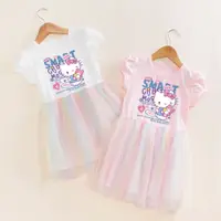 在飛比找蝦皮購物優惠-凱蒂貓 Hello Kitty女童洋裝夏季兒童公主裙  貓咪