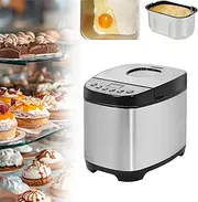 12-in-1 Programmable Electric Bread Maker, 3 Crust Settings, Automatic Bread Maker Machine with Lcd Display, 13H Timer, Auto 1Hr Keep Warm Function, for Pizza Dough, Rolls, Cake
