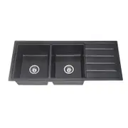 1160*490*230mm BK Arcko Granite Matte Black Square Top Mount / Under Mount With Drainer Laundry Kitchen Sink