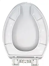 Toilet seat Commercial Open Front Toilet Seat with Cover, Soft Close Toilet Seat Plastic Large Opening Toilet seat, White,Round(Elongated)