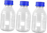 Luxshiny 3Pcs Glass Chemical Bottles Leak Sealing for Lab Samples Portable Laboratory Sample Containers Essential Oil Solvent Use
