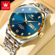 OLEVS Original Automatic Watch for Men Date Calendar Stainless Steel New Blue