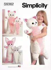 Simplicity Pattern S9362 Plush Body Pillows Kitty, Chihuahua