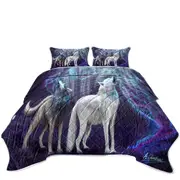Cool Fantasy Wildlife Wolves Coverlet