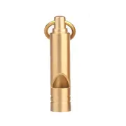 5 Pcs Edc Copper Keychain Whistle Camping Survival Emergency Tool With Key Ring