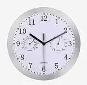 Large Garden Wall Clock, Waterproof Clock with Quiet Outdoor Indoor Temperature Quiet Wall Clock for Garden/Patio/Yard/Home