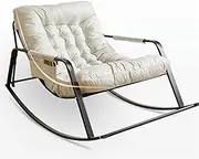 OWELLK Comfortable Soft Cushion Bedroom Rocking Chair,Breathable Living Room Rocking Chair,Modern Lounge Chair for Balcony, Zero Gravity Chairs with Side Pockets Armrests