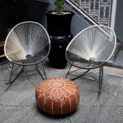 Natural Classic Genuine Footstool Moroccan Ottoman Boho Handmade Pouffe