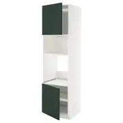 METOD hi cb f oven/micro w 2 drs/shelves, white/Havstorp deep green, 60x60x220 cm