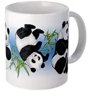 11oz mug Panda Bears - White Ceramic Coffee Tea Cup