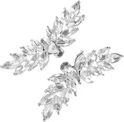 [Healeved] 1 Pair Detachable Crystal Shoe Clips for Weddings Alloy Buckles for Instant Shoe Decoration for Flats Boots Sandals Pumps Elegant Bridal Accessories for Women