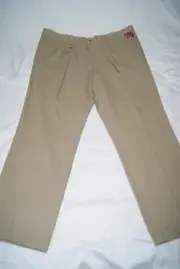 Dockers Pants Individual Fit Waist Men's size 44x32 Beige Pleated