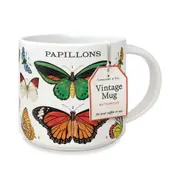 Cavallini Vintage Glassware Coffee/Tea Mug 414ml/19.5cm Vintage Butterflies