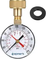 Labymos 2-1/2'' Pressure Gauge Water Pressure Test Gauge 3/4'' Female Hose Thread 0-200 PSI with Red Pointer