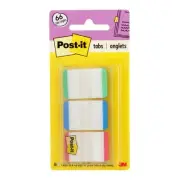 Post-it Tabs, 1 in, Lined, Green, Blue, Red, 22 Tabs/Color, 66 Tabs/On-The-Go