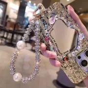 Rope Phone Case Chain Bling Diamond Bracelet Wrist Strap For iPhone15 14 Pro Max