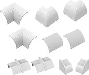 D-Line Quarter Round Cable Trunking Clip-Over Accessory Multipack | Join Multiple Lengths of 22x22mm Quarter Round Cable Cover | 10 Piece Electrical Trunking Accessory Multipack - White