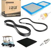 10L0L Golf Cart Yamaha Tune Up Kit with Starter Generator Belt & Drive Belt for 1996-up G16 G19 G22 & 2012-up G29 Gas Model W/ 4 Cycle 301cc 357cc Engine Air Filter Pre Filter Fuel Filter Spark Plug