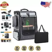 Enhanced Bird Carrier with Secure Bowls & Mesh Cover for Safe Transportation
