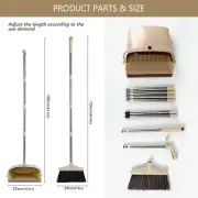 Long Handle Dustpan and Broom Set Dust Pan Brush Set Save Space Cleaner Set AU