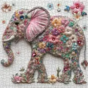 Crystal Elephant Puzzle for Adults 1000 Pieces Cute Animal Flower Jigsaw Puzzle