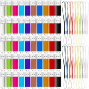 50 Pack 128MB USB 2.0 Flash Drives Bulk with Lanyards Thumb Drive Lid Design ...