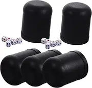 QUMIIRITY 5 Sets Plastic Dice Cups with Dice Mini Shaker Cups for Party Games Compact and Portable for Family Gatherings and Indoor Entertainment
