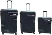 [Generic] AU 3pcs Luggage Suitcase 20'',24'',28'' Trolley Set Hard Case Travel Storage Bag Lightweight (black)
