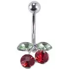 Steel Cherry Belly Navel Bar Button Body Piercing T3X78791