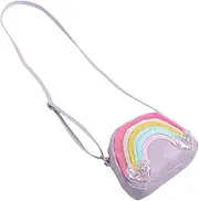 [CALLARON] Kids Purse: Macaron Color Rainbow Purse Adorable Kids Crossbody Bag for Girls - Polyester Shoulder Bag for Little Princesses Present