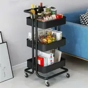 Fin Heavy Duty Storage Trolley Cart 3Tier Metal Rolling Utility Organizer Rack Salon