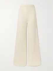 [Gabriela Hearst] Gabriela Hearst - Liu Open-knit Cashmere Bootcut Pants - Ivory - large large Ivory