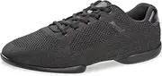 [Diamant] Tune Black Unisex Split-Sole Dance Trainers - High-Quality Mesh Material - Split Sole with Spin Points