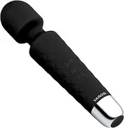 Cordless Therapeutic Massager by Yarosi - Strongest Therapeutic Vibrating Power - Best Rated for Travel Gift - Magic Stress Away - Perfect for Muscle Aches and Personal Sports Recovery - USB - Mini - Black