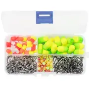 200pcs Pompano Rig Making Kit Surf Fishing Rig Float Bottom Rig Parts Snell Hook