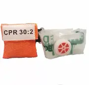 10 Orange CPR Mask with Keychain - Face Shield with GLOVES