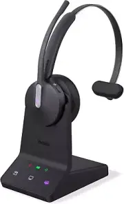 WH64 Wireless Headset, DECT & Bluetooth Dual-Mode 606 Ft Range Headset for Teams