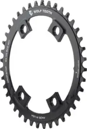 Wolf Tooth Drop Stop Chainring 40t 110 BCD Asymmetric 4-Bolt Alloy Blk