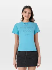 Blue Chain Detail T Shirt