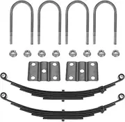 Magorfas Single Trailer Leaf Spring 5 Leaf Double Eye 3000 lbs Cap for 6000 lbs Axle Suspension & U-Bolt kit 25-1/4" Length fits SW5 - Set 2
