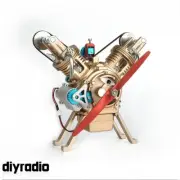 DM114 V2 Engine Model Car Engine Kit Metal Model Engine Kit Unassembled Gift Toy