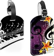 [CWAGFEQZ] 2-Pc Luggage Tags for Suitcases,Travel Tags for Luggage,Music Note Piano