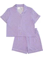 Miss Mango Girls 8-16 Premium Pj Short Set, Purple, Size 10